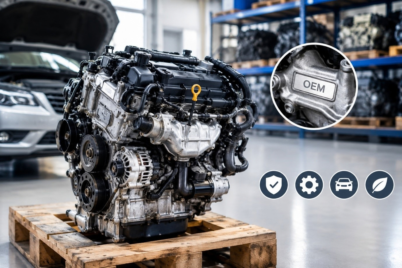 Used OEM engine inspection before purchase